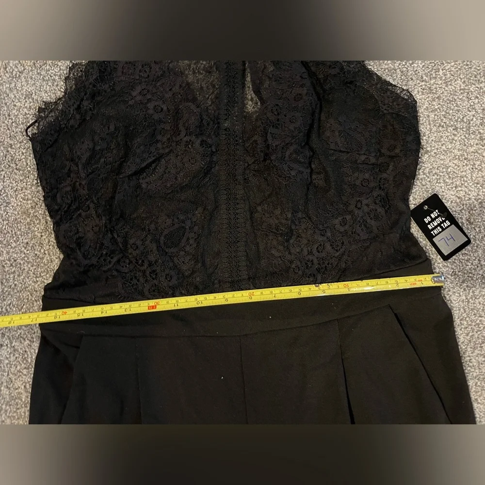 NWT EXPRESS Lace Halter Black Jumpsuit - Picture 11 of 11